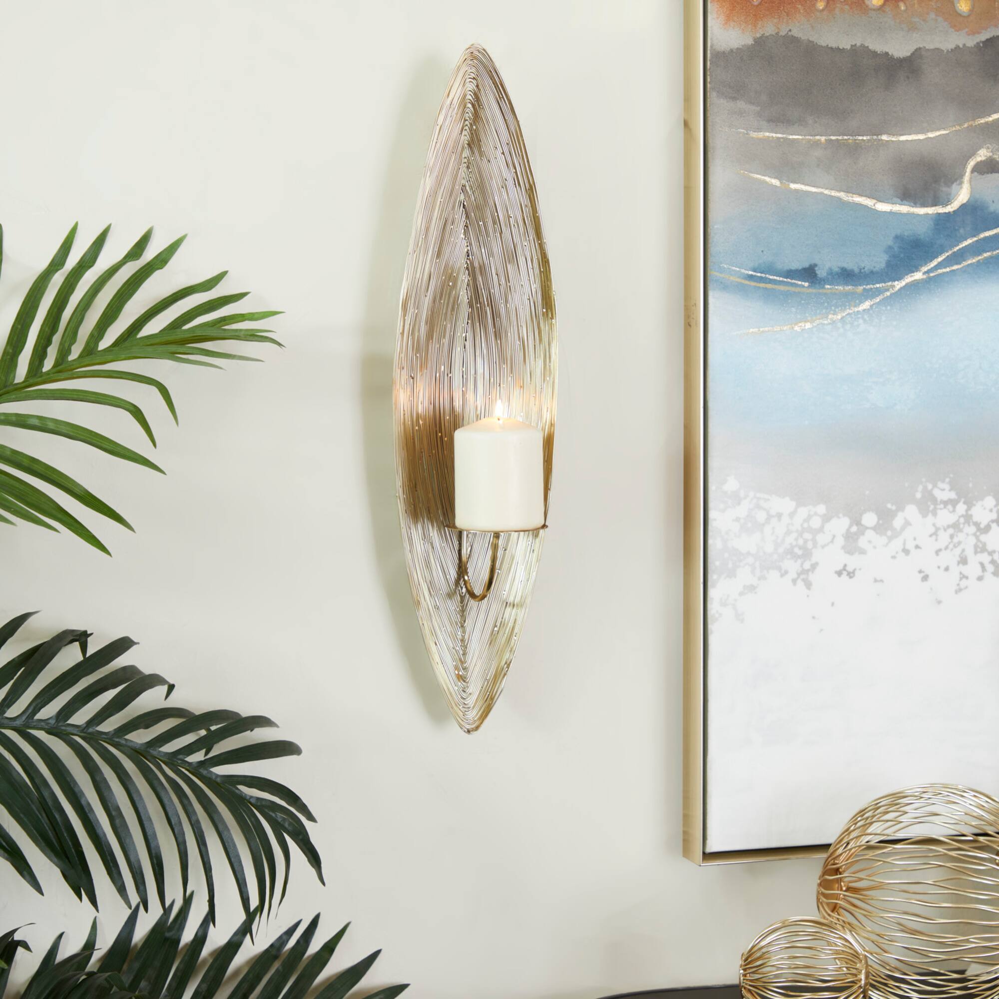 CosmoLiving by Cosmopolitan 23" Brass Contemporary Wall Sconce